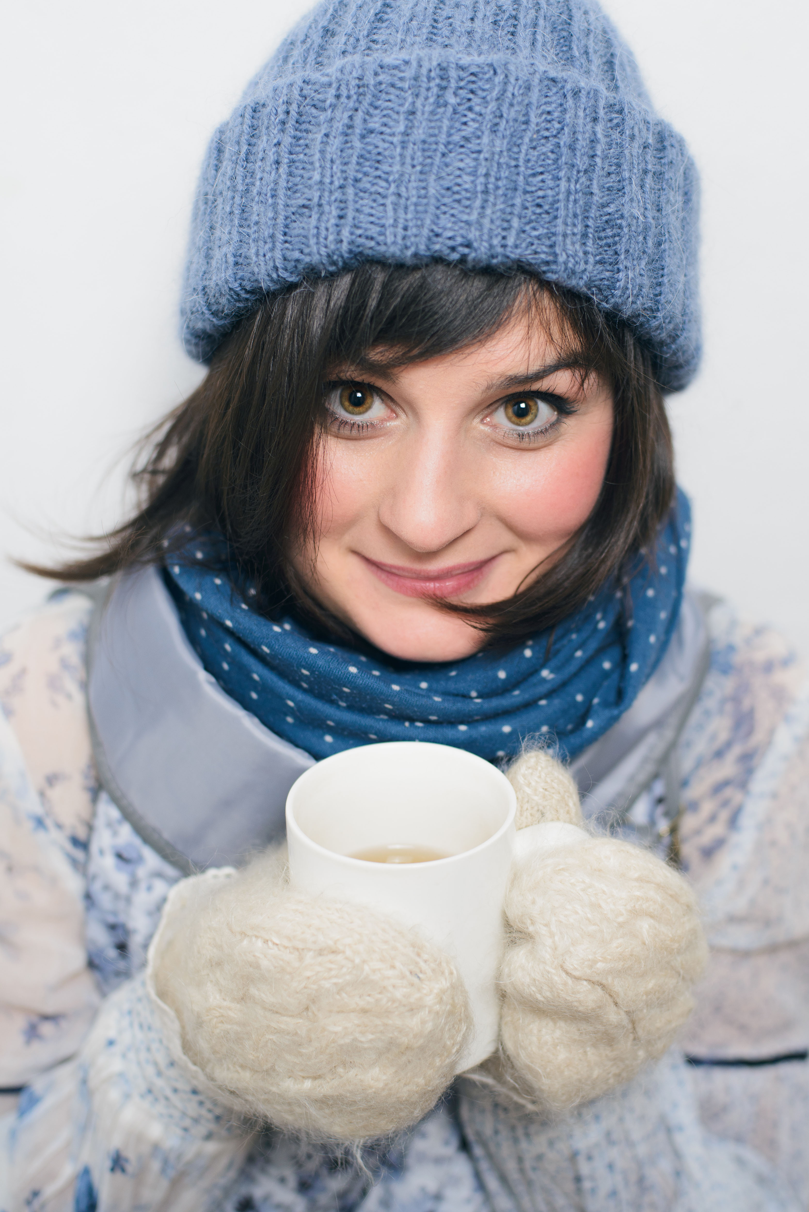 Drink green tea in winter